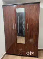 Wooden Wardrobe for sale with Mirror & Storage Drawers