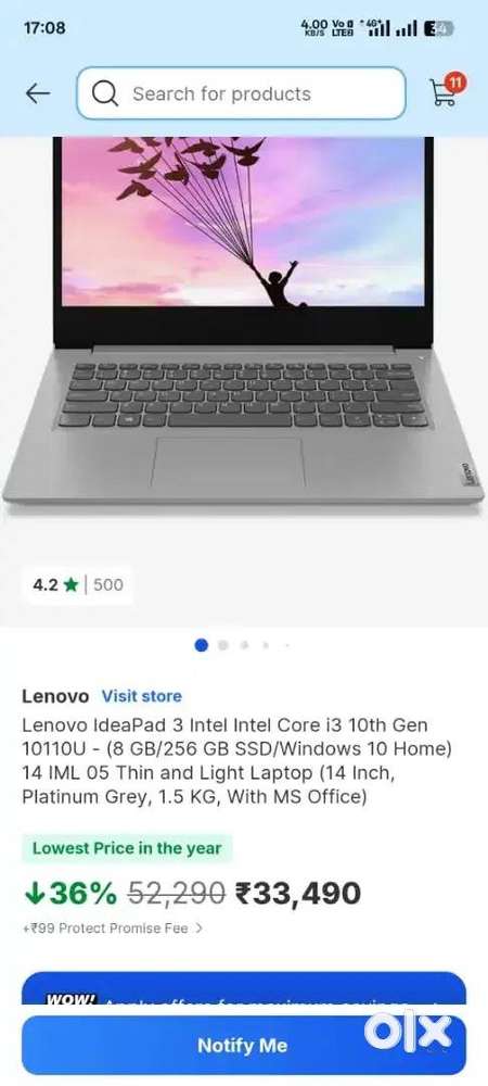 LENOVO IDEAPAD i3 10TH GEN