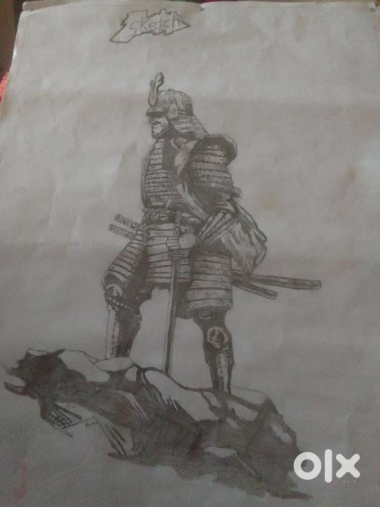 Handmade sketch of a sammurai