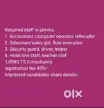 Required staff in jammu