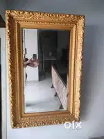 Antique Golden Wooden Carved Frame with Large Mirror – Statement Piece