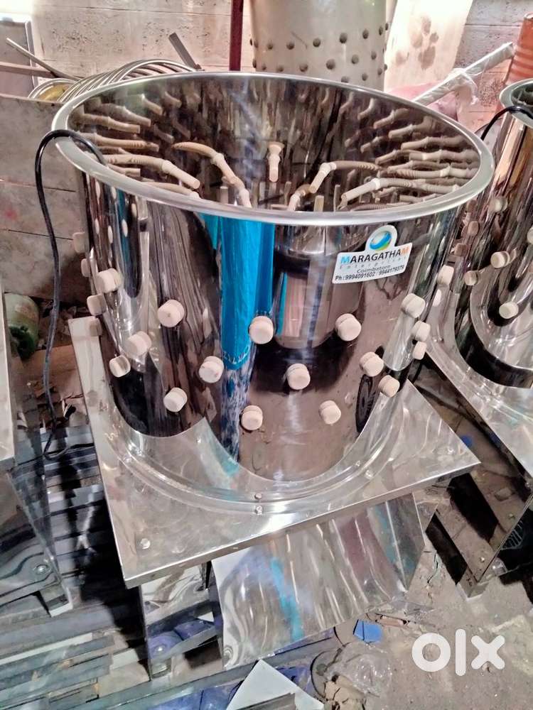 Stainless Steel Chicken Feather Cleaning Machine, 3 Birds