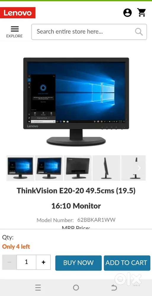 Lenovo 20 inch monitor