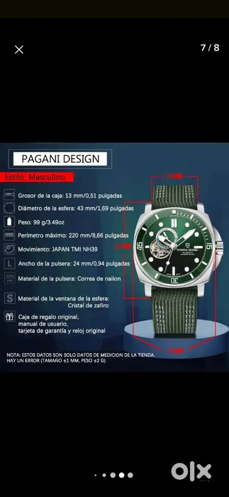 Pagani design 1736...higher-spec automatic / NH39 / 200m)