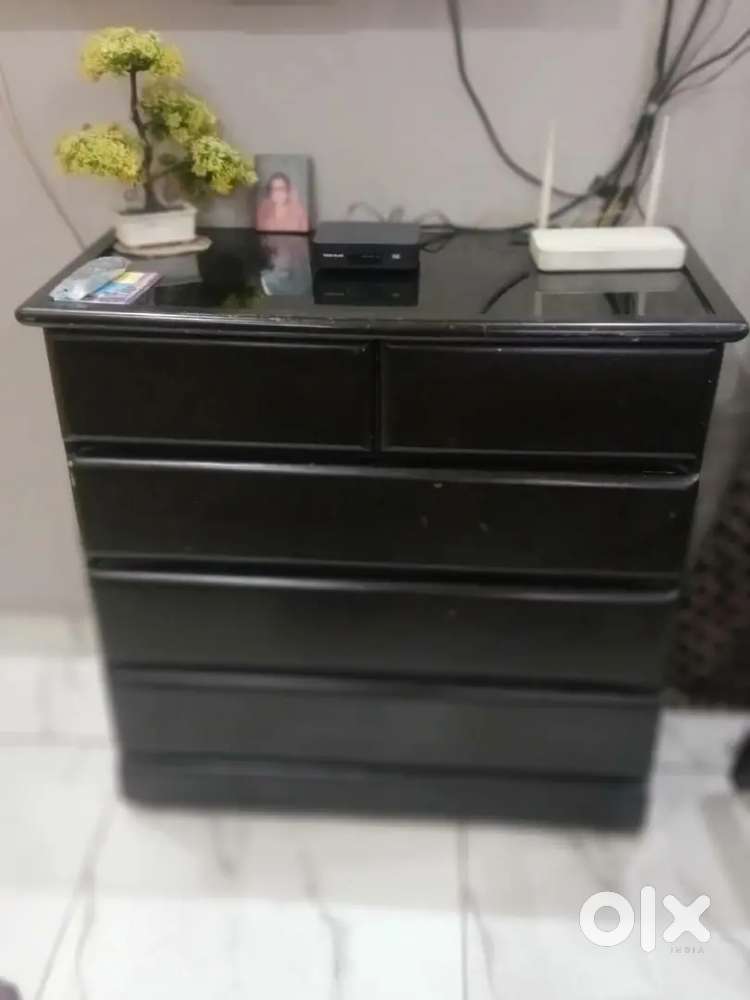 Tv counter / wooden 5 drawers