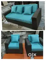 SOFA 3+1+1 BLUE &GREY
