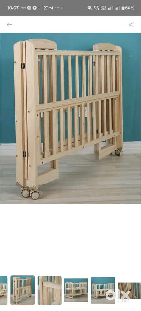 Baby cot with wheels and swings