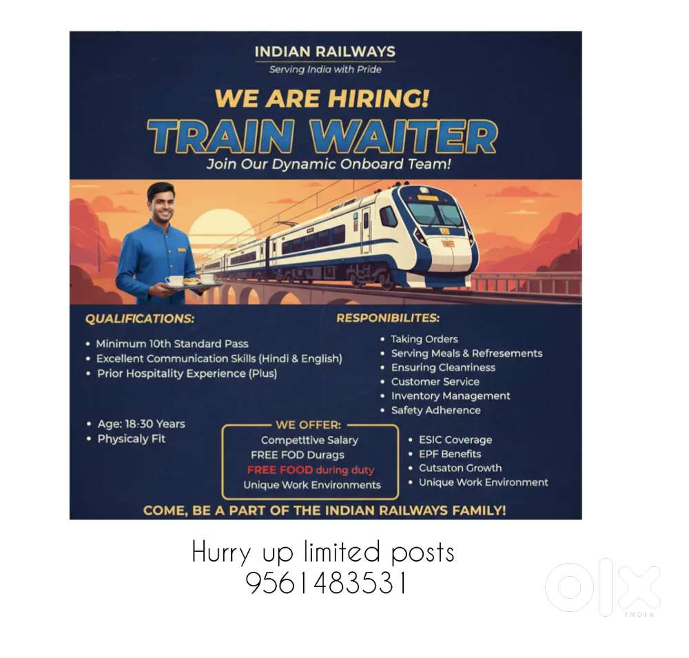 TRAIN WAITER JOB