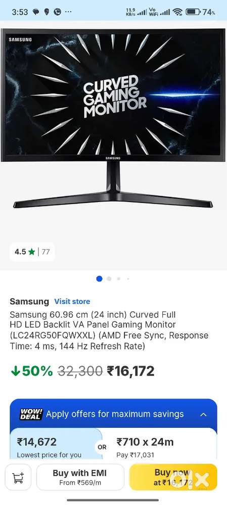 Samsung curved monitor for pc