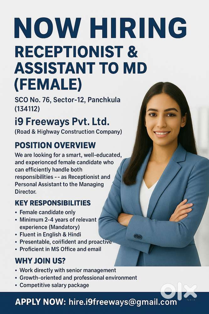 Receptionist Cum Assistant