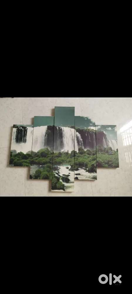 Canvas Wall Art Prints Waterfall Nature Landscape Artwork 5 Pan