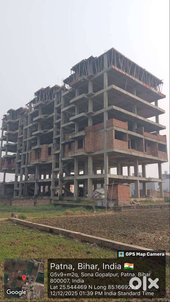 Road and Temple Facing front 3 BHK flat in Global Tower Patna