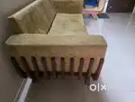 3 plus 2 sofa set, glass top center table and side table for sale