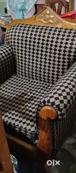 Wooden sofa set and dining set six seater