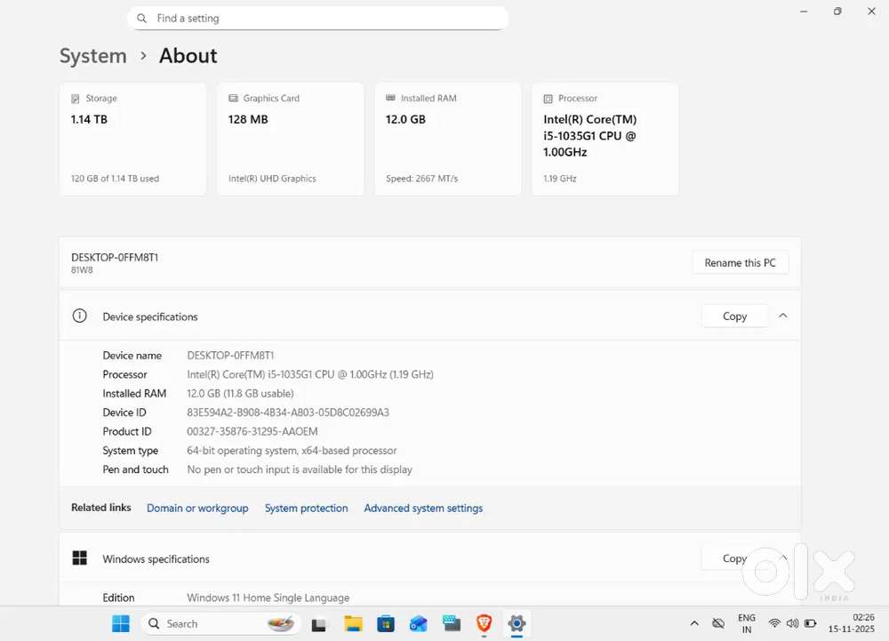 Laptop Lenovo Ideapad