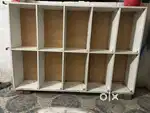 Woden rack contains 10 partitions