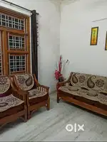 Wooden sofa one big 2 small