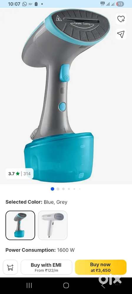 USHA Garment Steamer 1600W NEW