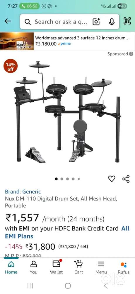 Nux E drum kit for sale
