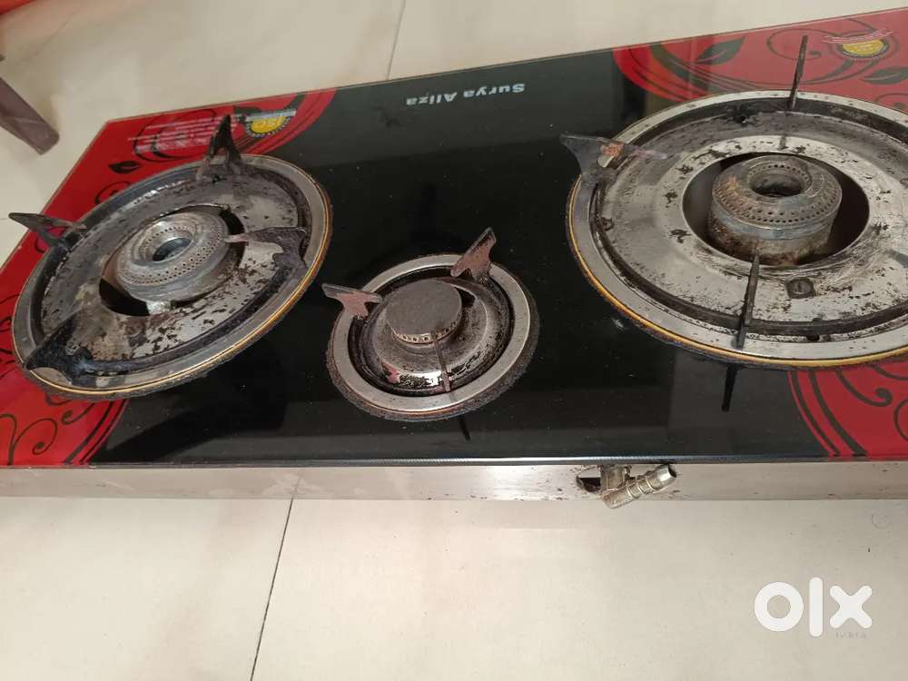 Gas Stove-3 Burners-Surya Aliza-Working Condition