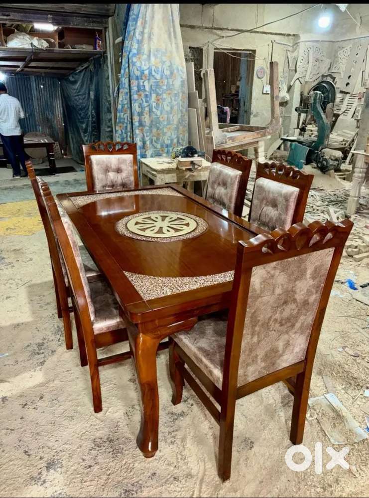 Teak wood 6 dinning table with walnut polish available Starf Furnitu
