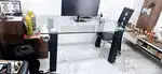 glass daining table for sale with ६ chairs