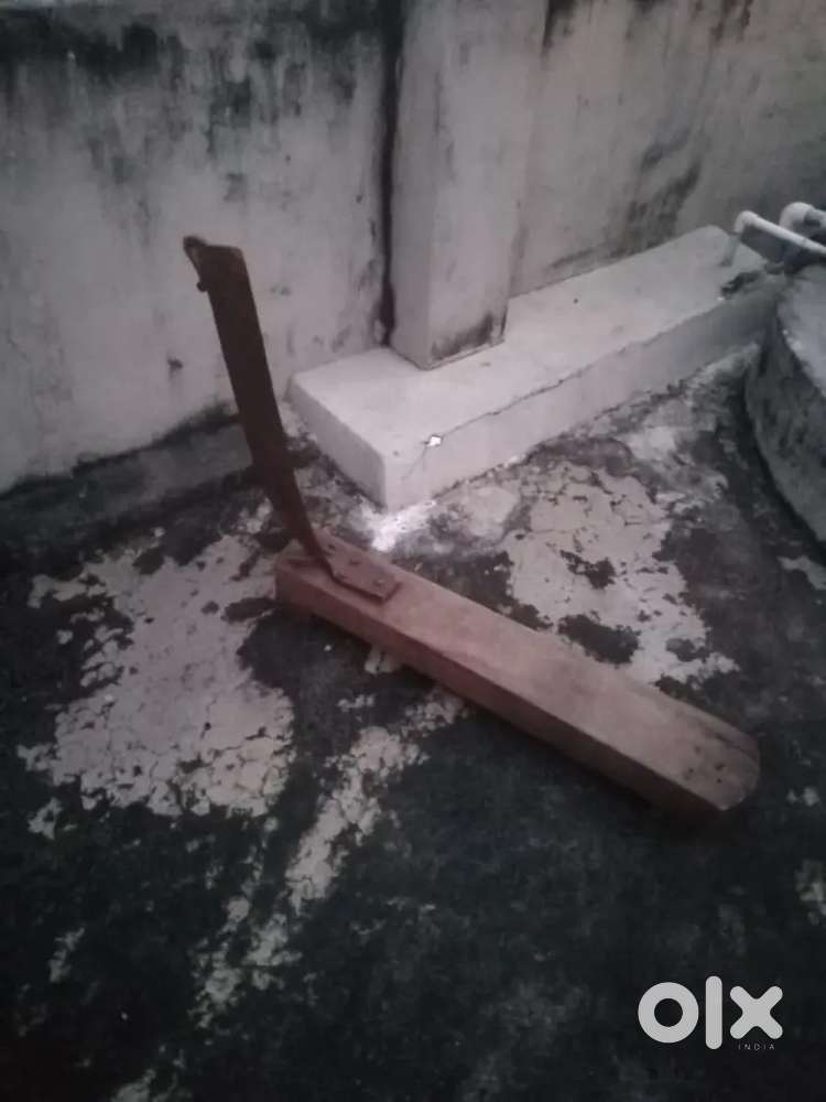 Fish cutting large wooden knife