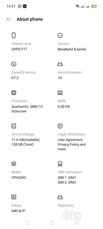 Opposite F17 Ram-6GB Storage-128GB 5000