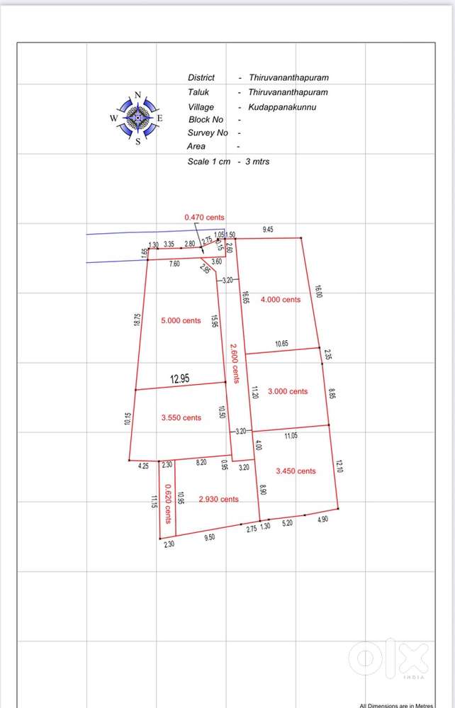 Nalachira junction Plots for sale. 3 to 5 cents plots