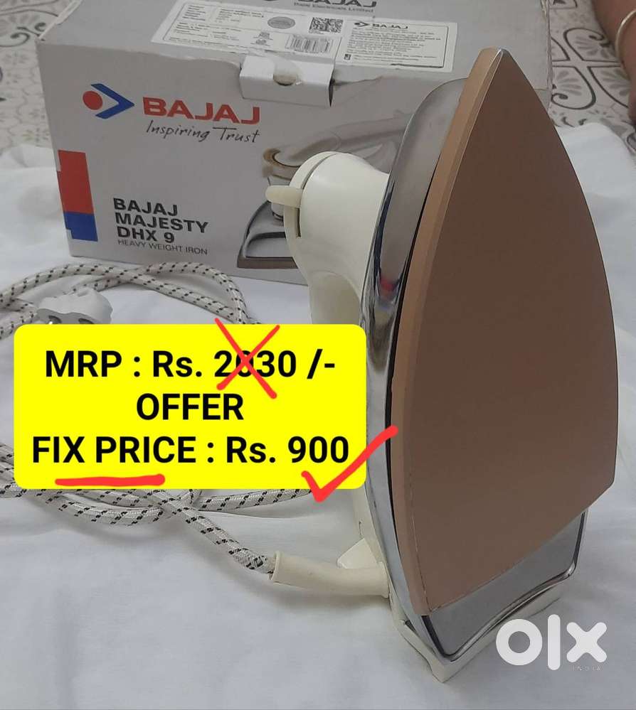 New Press Iron BAJAJ Majesty DHX 9 1000W Heavy Weight