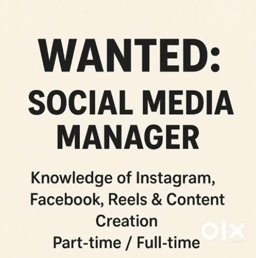 Required social media manager fr posting, reels,editing womens outfits