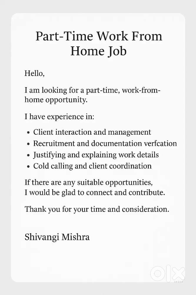 Part time (WFH)