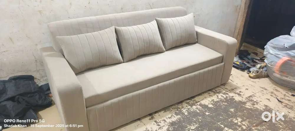 3 Seater Sofa Cum Bed With Finish