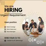 Full time job apply in helper store keeper supervisor