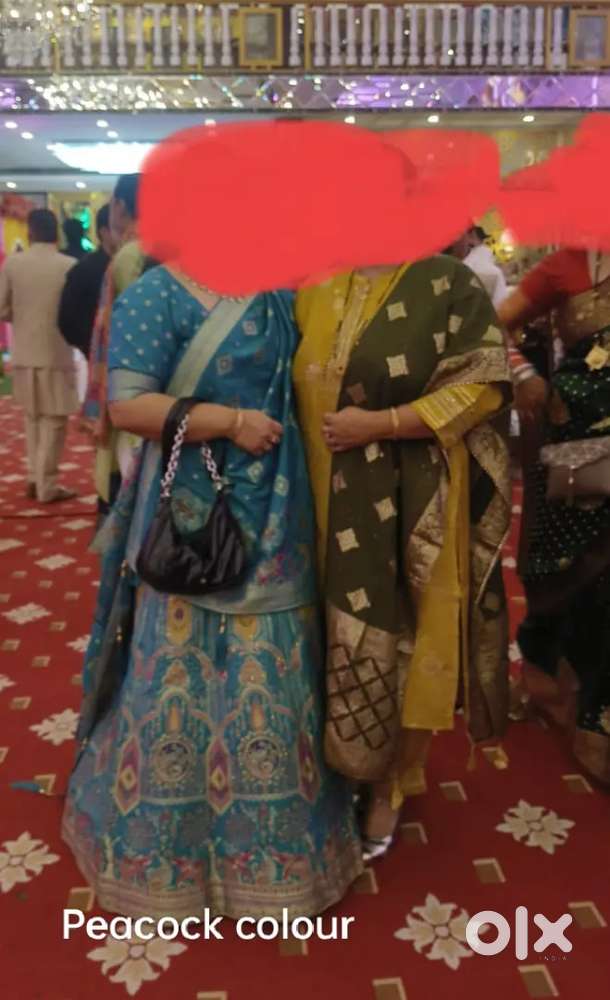 Lehnga Peacock Green Colour