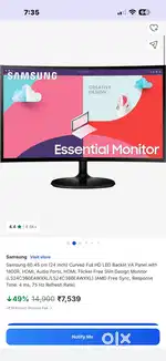 Samsung curved monitor 24inch