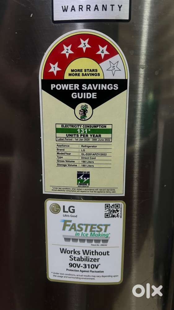 LG 4 Star Refrigerator GL-D201APZY/2022