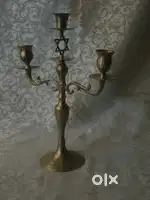 Antique pure brass solid heavy rear  three in one candle stand