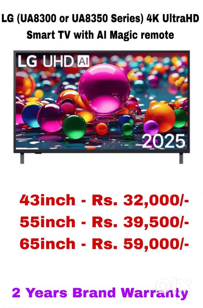BrandNew LG 65inch ( UA8300 Model) 4K AI Smart Voice control TV@25%OFF