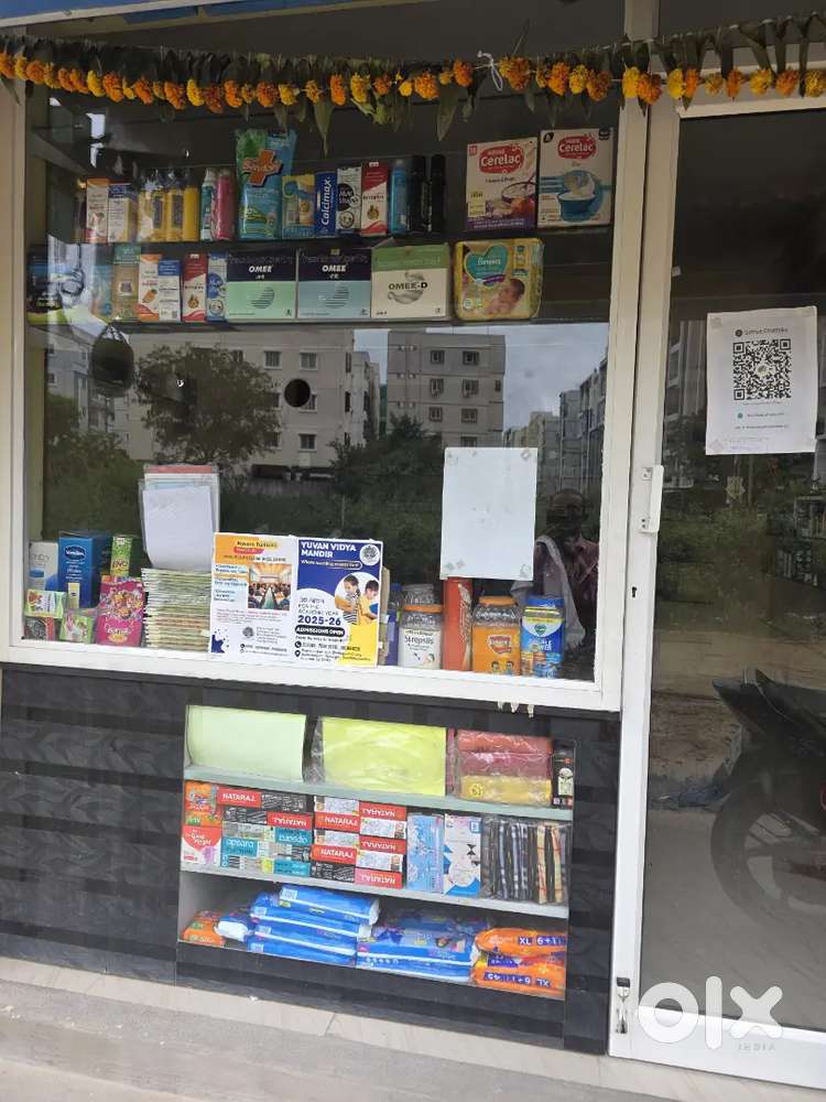 Medical shop is sale with counters and shelfs
