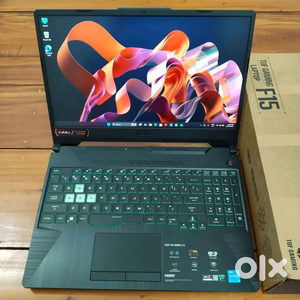 Box Piece Asus Tuf i5 11th gen Gaming Laptop, 4 gb Nvidia RTX,512 SSD