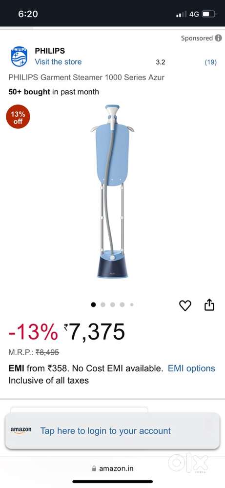 PHILIPS Garment Steamer 1000 Series Azur