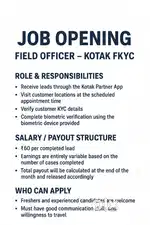 Job Opening: Field Officer – Kotak FKYC