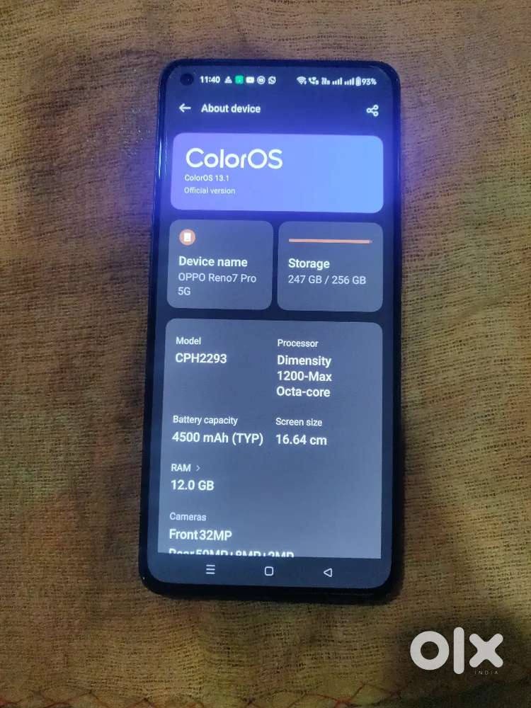 My OPPO Reno7 pro 5G sell good condition untuch mobile