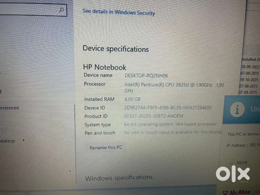 Hp office laptop 4gb ram 1tb hdd