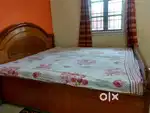 Wooden Double Box Bed with sidetable