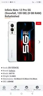 Infinix note12 pro 8/128