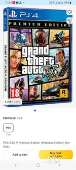 Ps4 GTA 5 cd for sale
