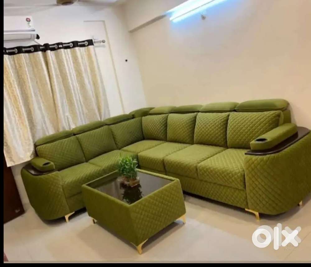 BEAUTIFUL L TYPE HEAD REST FIBER MODEL SOFA AVAILABLE ZAM ZAM FURNITUR
