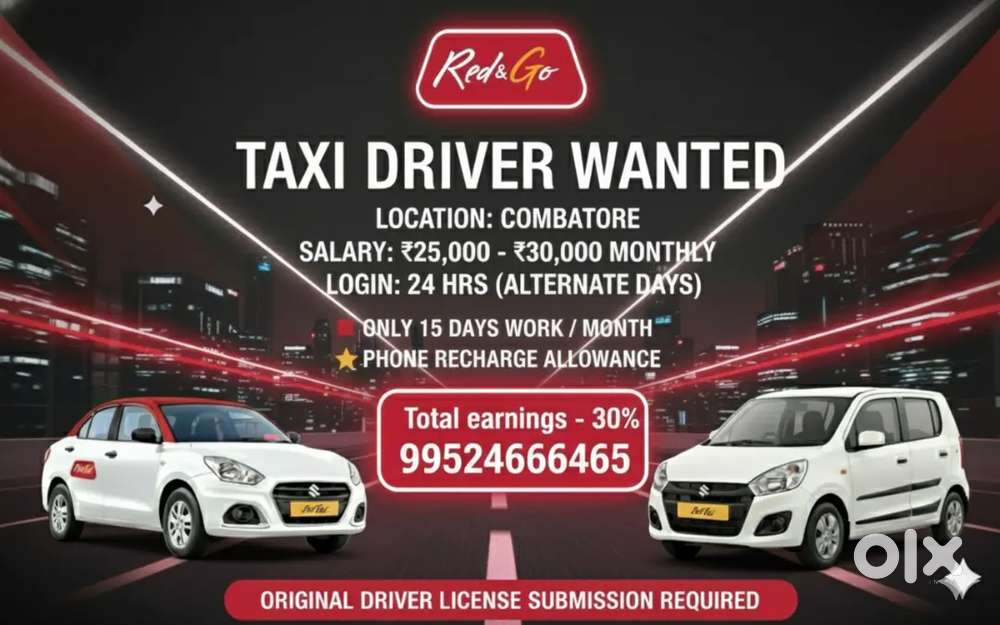 Drive 15 Days, Earn Up to ₹30,000!  Redtaxi & Gotaxi Driver